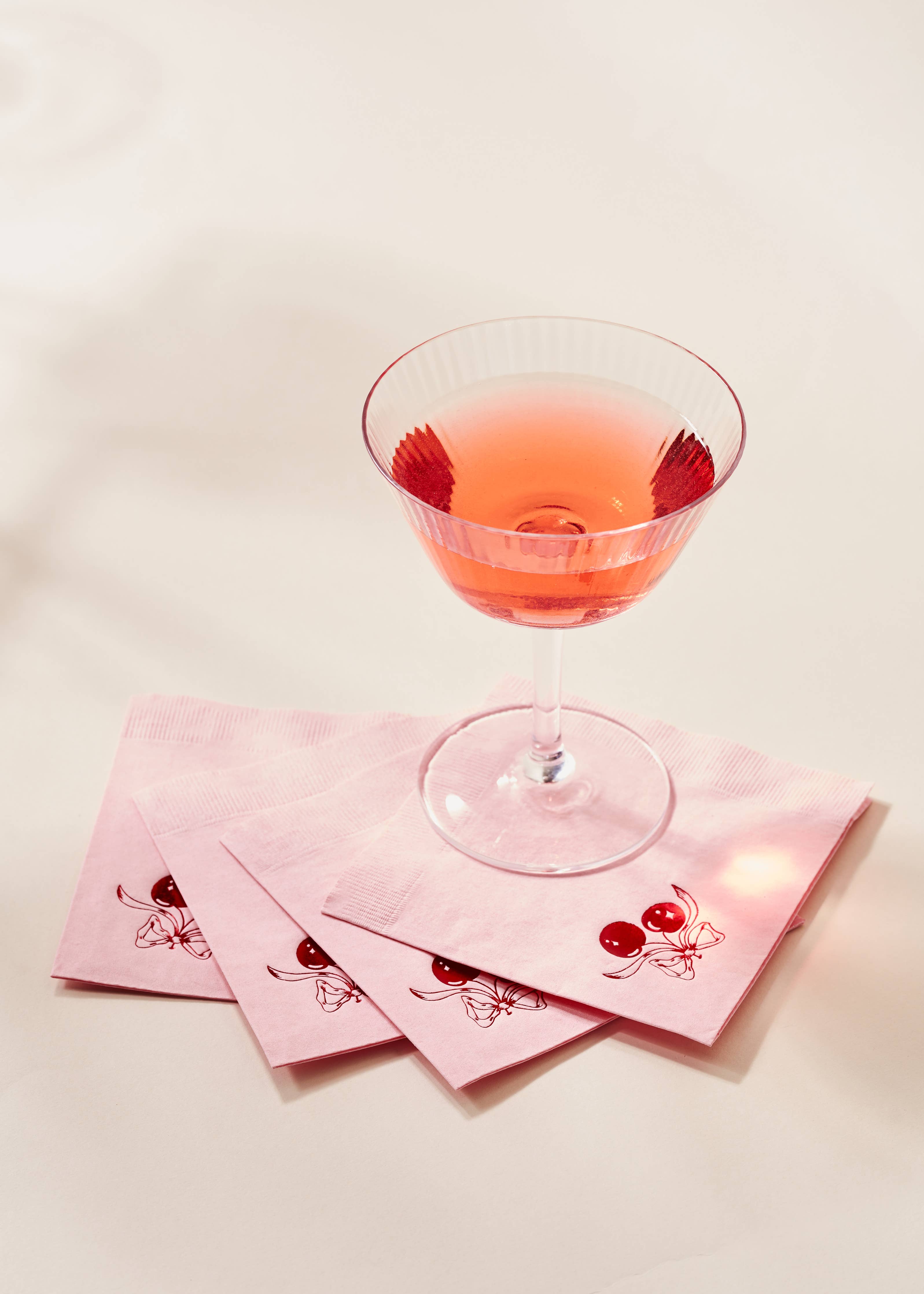 COMING SOON: Red Cherries & Bow | One & Only Paper Cocktail Napkins (Set of 20)