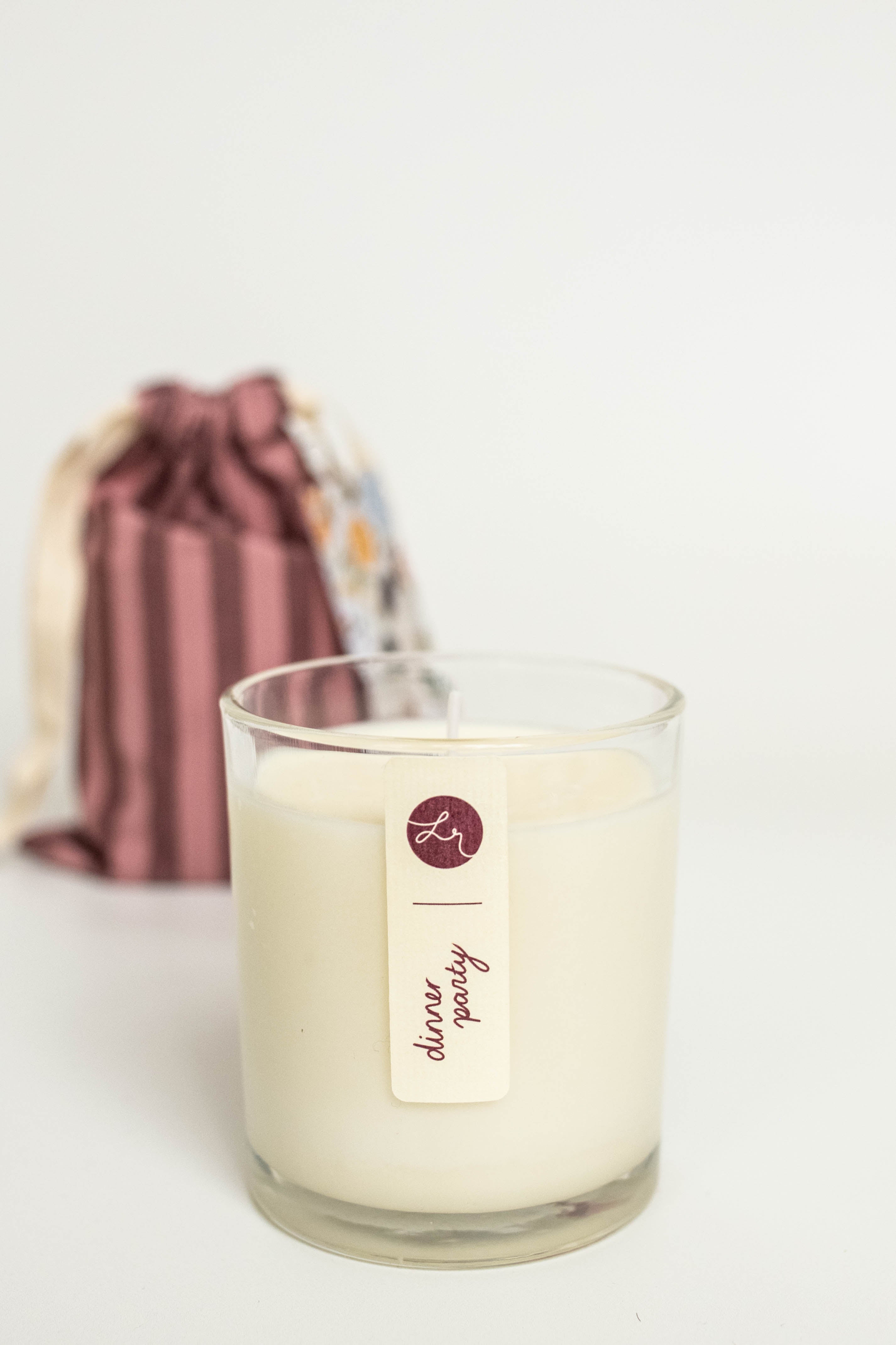 COMING SOON: Dinner Party | Laura Rees Art Soy Wax Candle with Cotton Bag