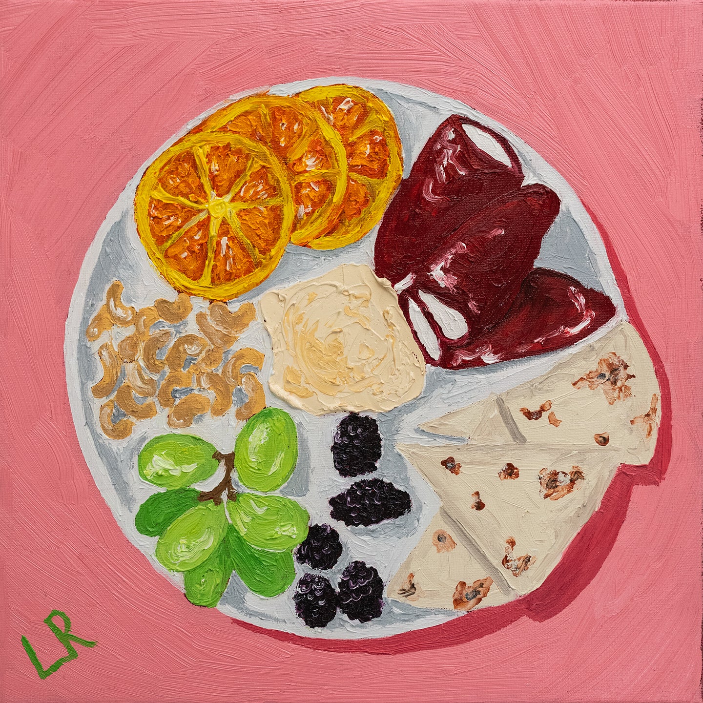 Girl Dinner: Sweet & Salty | Original Oil Painting (14x14") | Ships Early 2026