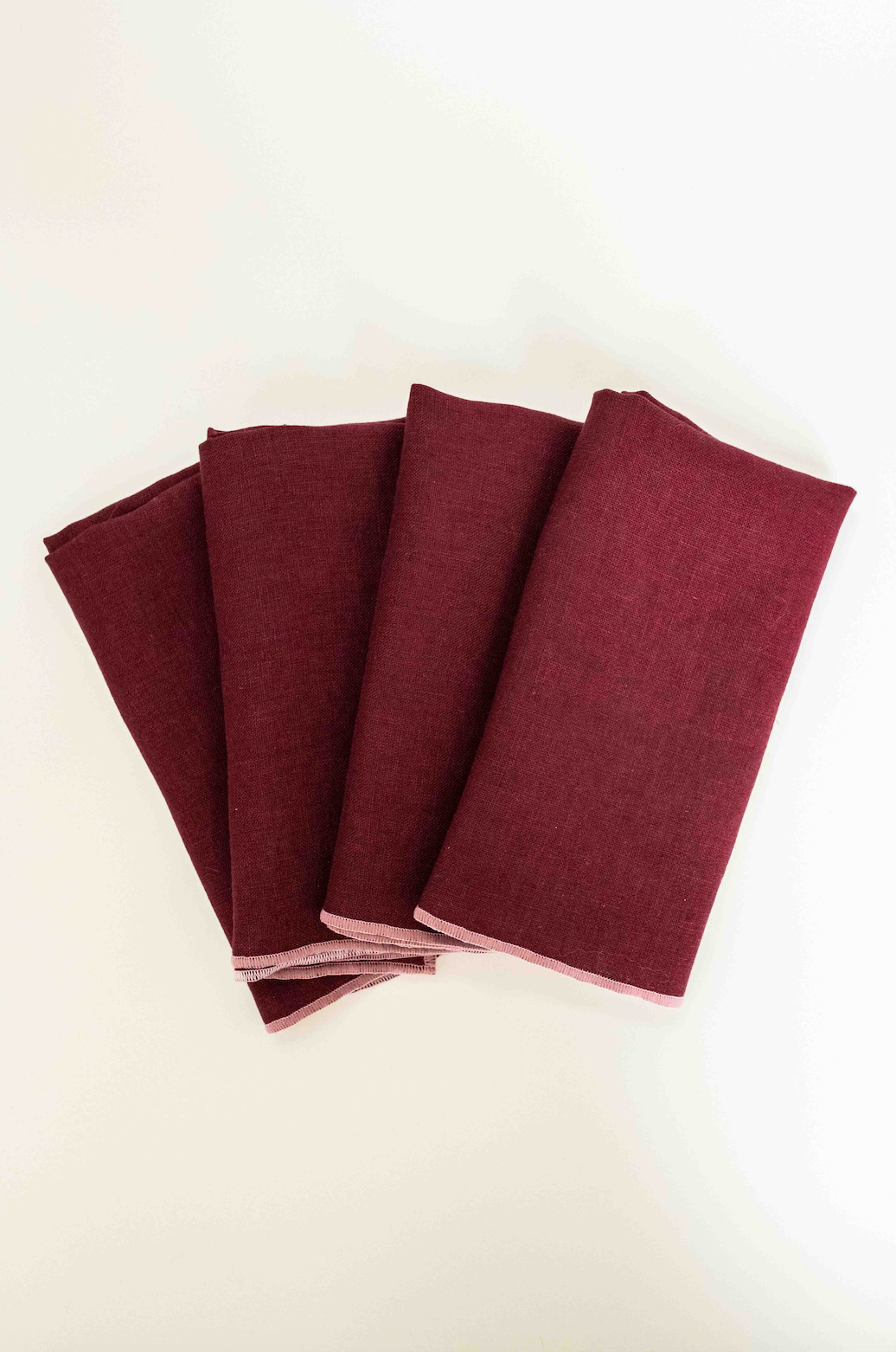 COMING SOON: Bordeaux & Blush | Laura Rees Art Linen Dinner Napkins (Set of 4)
