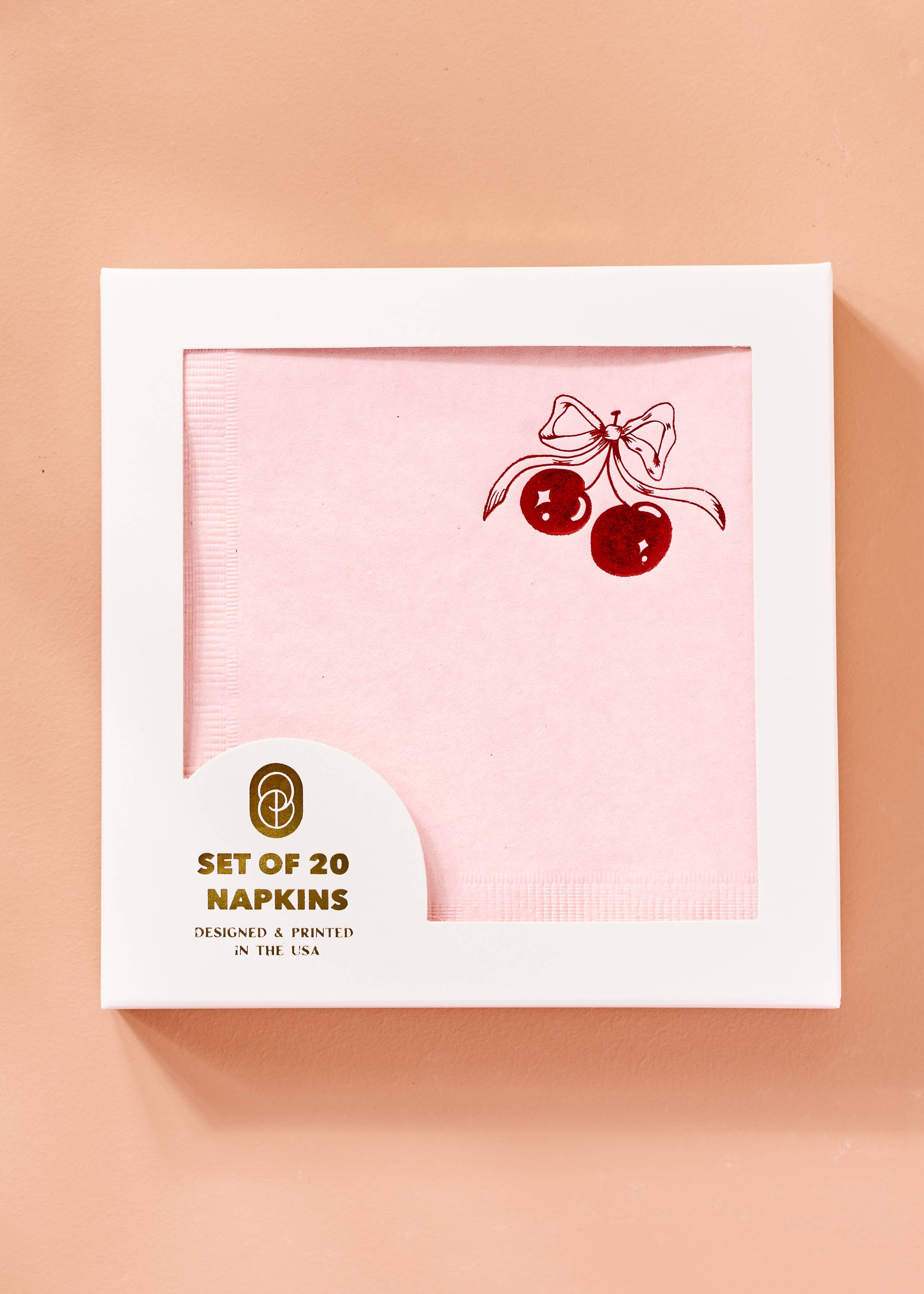 COMING SOON: Red Cherries & Bow | One & Only Paper Cocktail Napkins (Set of 20)
