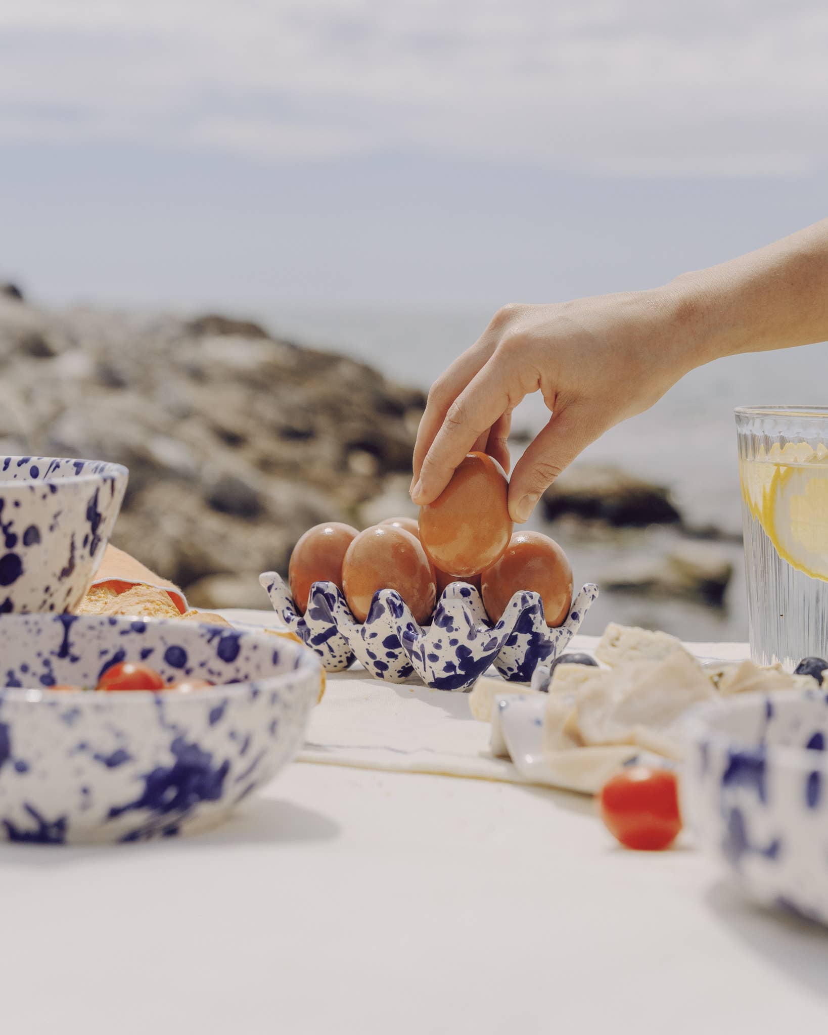 COMING SOON: Blue Speckles | Alfar Tierra Cocida Ceramic Egg Holder