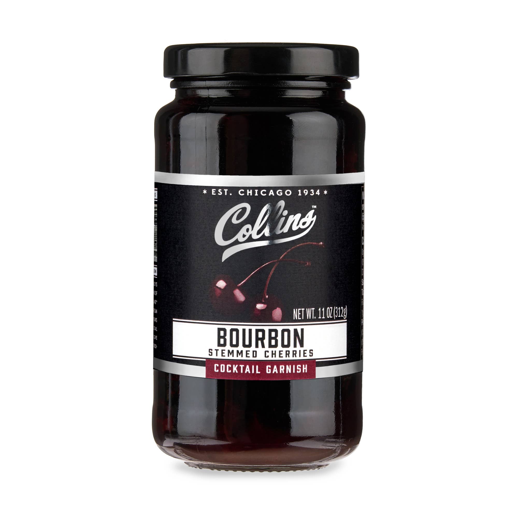 COMING SOON: Bourbon Soaked Cherries | Collins Stemmed Cherries Cocktail Garnish (11oz)