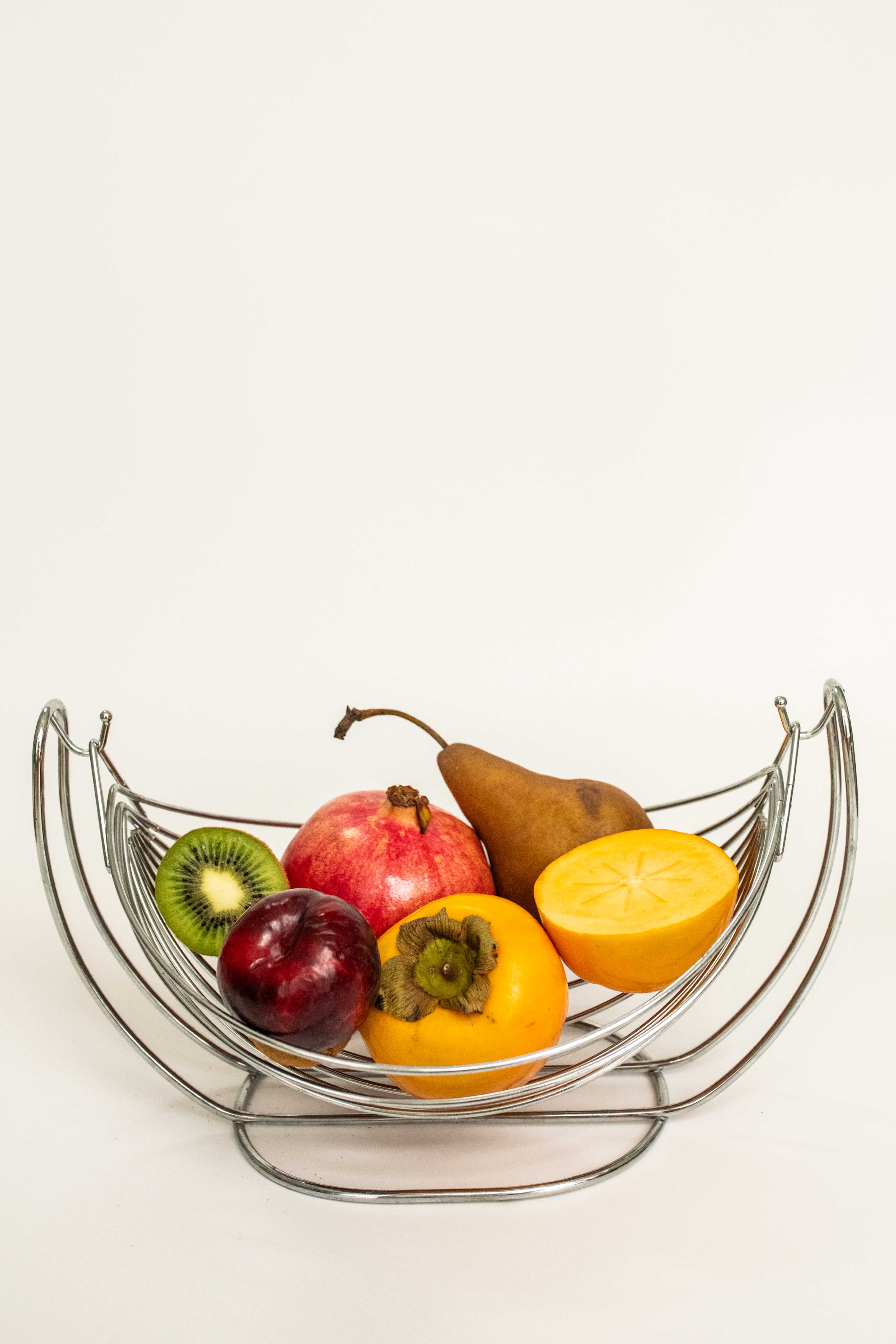 COMING SOON: One-of-a-kind Retro-Style Chrome Wire Fruit Basket | Laura Rees Art