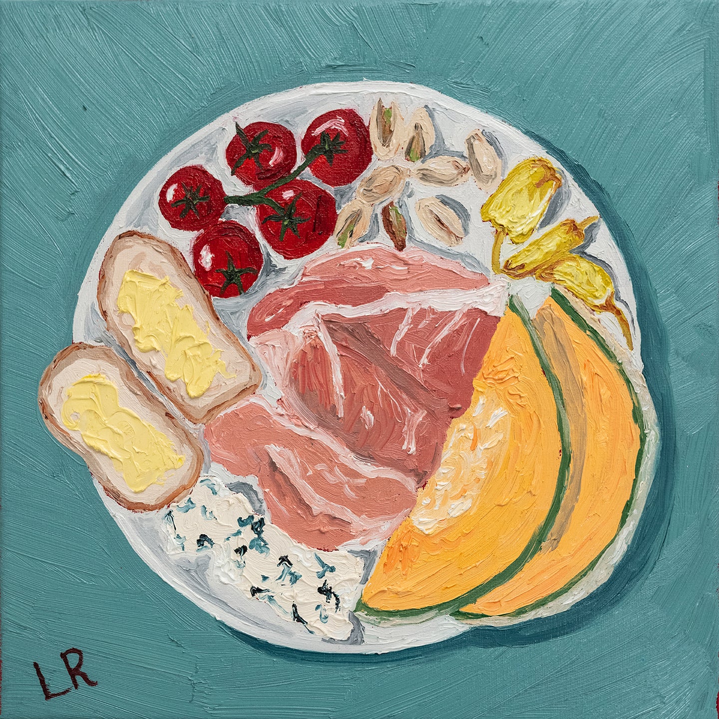 Girl Dinner: The Snack Plate | Original Oil Painting (14x14") | Ships Early 2026