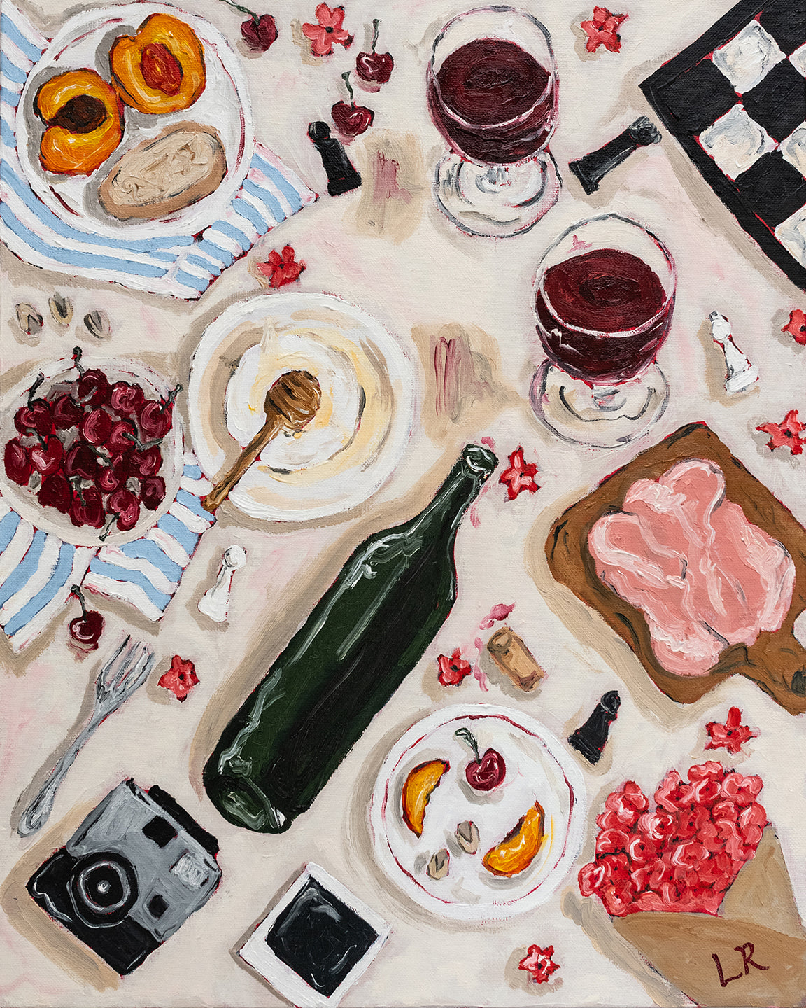 Peachy Pours | Original Oil Painting (16x20") | Ships Early 2026