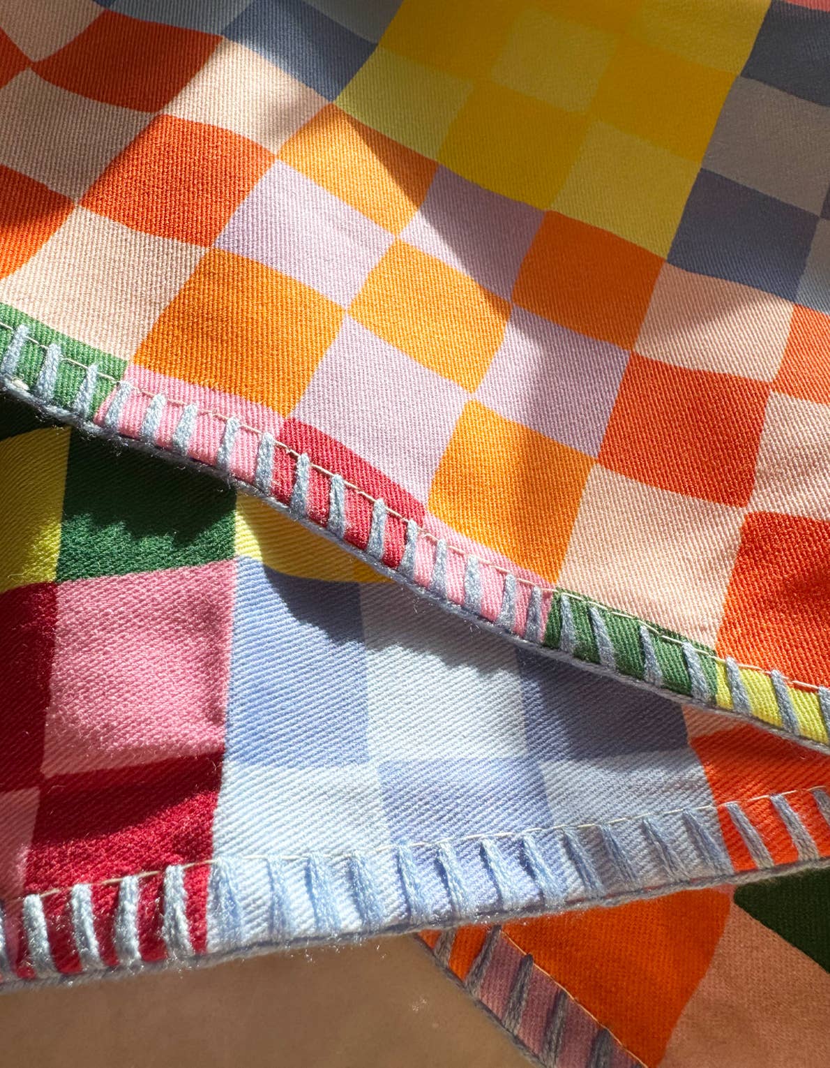 COMING SOON: Rainbow Checks | Idlewild Co. Cotton Tea Towel with Embroidered Detail